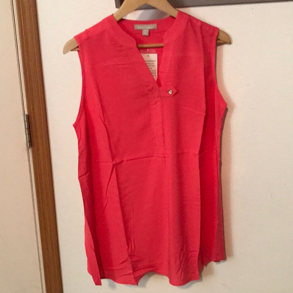 Woman Within sleeveless blouse, color salmon, size 14/16 Medium